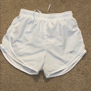 White Nike shorts